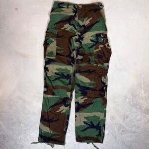 Vintage US Military Woodland Camo Cargo Pants Medium Long 82nd Airborne